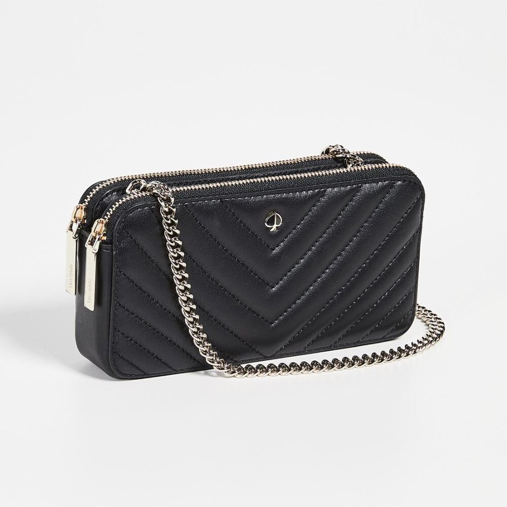 Kate Spade Black Amelia Double Zip Mini Crossbody Bag